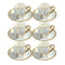 Ceramic Coffee Cup and Saucer Set of 6 Pcs Abstract Print Design 80 ml 11 cm