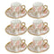 Ceramic Coffee Cup and Saucer Set of 6 Pcs Abstract Print Design 80 ml 11 cm