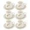 Ceramic Coffee Cup and Saucer Set of 6 Pcs Abstract Print Design 100 ml 10.5 cm