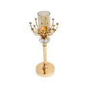 Satin Gold Elegant Metal Candleholder Wedding Table Centrepiece 28*10 cm