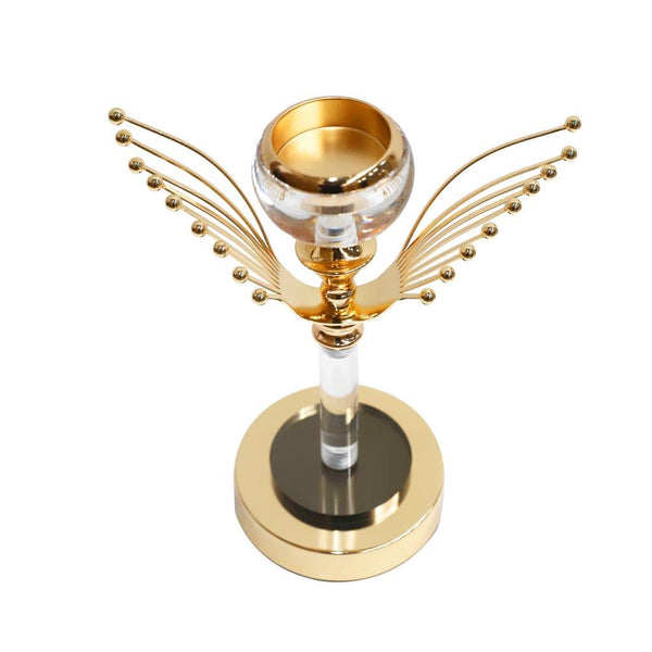 Satin Gold Elegant Metal Candleholder Wedding Table Centrepiece 34*12 cm