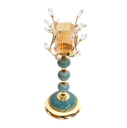Satin Gold Elegant Metal Candleholder Wedding Table Centrepiece 28.5*17 cm