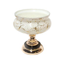 Luxury Decor Glass Mosaic White and Gold Footed Madelyn Bowl Centerpiece 19*22 cm