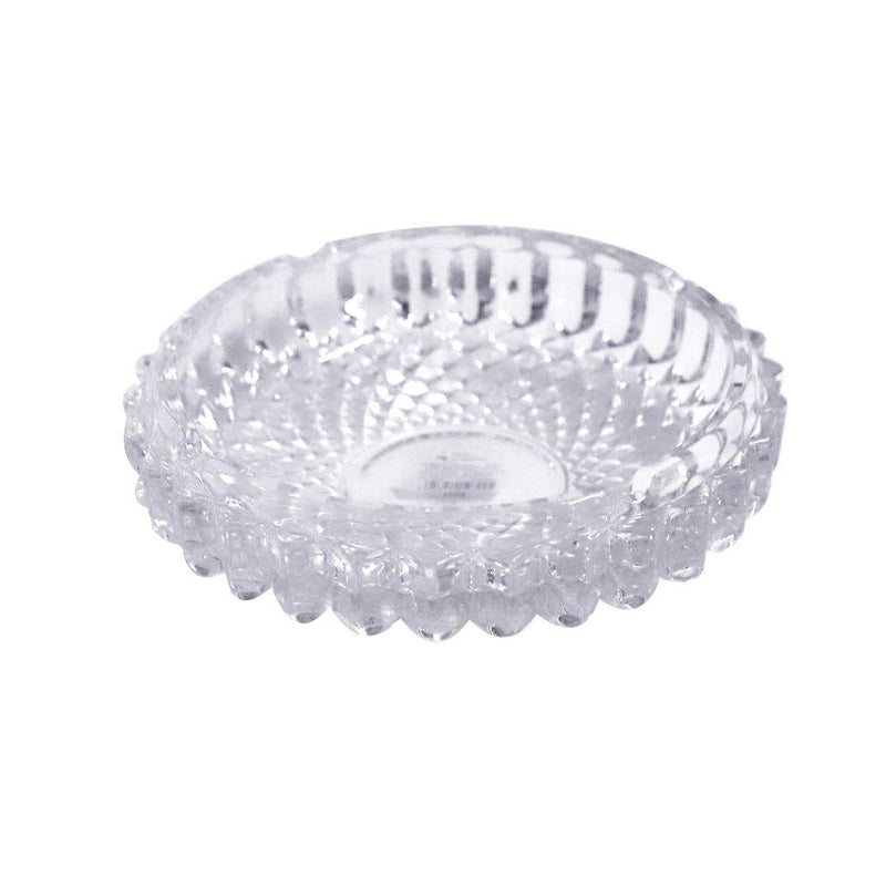 Crystal Cut Modern Clear Round Glass Ashtray 17/1000G