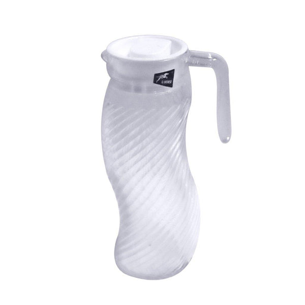 Clear Glass Water and Beverage Jug with Lid and Handle 24*8 cm