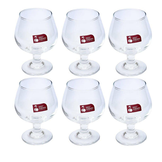 Premium Lead Free Glass Footed Goblet Tumblers Set of 6 Pcs 13*6.5 cm