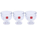 Crystal Cut Glass Footed Ice Cream and Dessert Bowl Set of 3 Pcs 9.5*10 cm