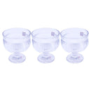 Crystal Cut Glass Footed Ice Cream and Dessert Bowl Set of 3 Pcs 9.5*10 cm