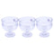 Crystal Cut Glass Footed Ice Cream and Dessert Bowl Set of 3 Pcs 9.5*10 cm