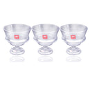 Crystal Cut Glass Footed Ice Cream and Dessert Bowl Set of 3 Pcs 10.5*10 cm