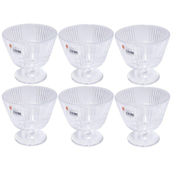 Crystal Cut Glass Footed Ice Cream and Dessert Bowl Set of 6 Pcs 11*10 cm