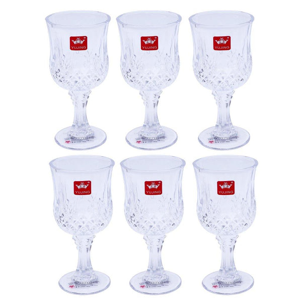 Premium Lead Free Glass Footed Tumblers Set of 6 Pcs 160 ml