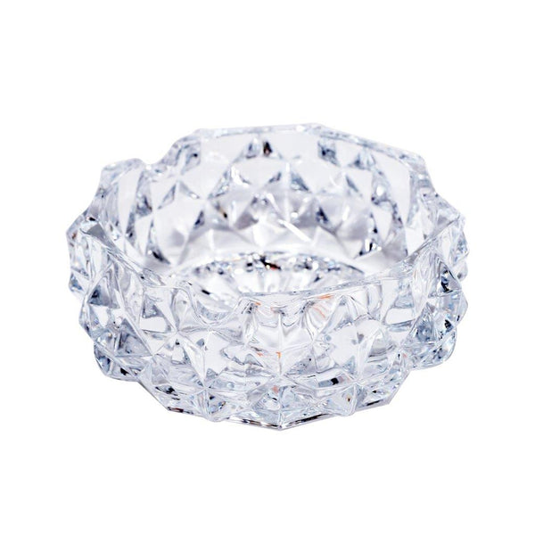 Crystal Cut Modern Clear Round Glass Ashtray 11*5 cm