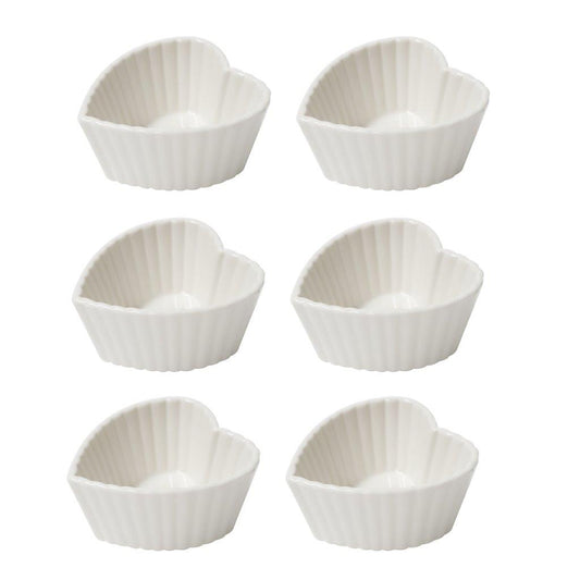 White Ceramic Fine Porcelain Serving and Dipping Bowl Snacks Fruits and Nuts Bowl Set of 6 Pcs 9.2*4.5 cm