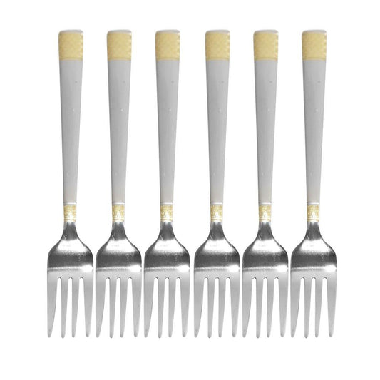 Stainless Steel Tableware Silver and Gold Fruit Fork Kitchen Utensils 15 cm