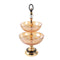 Luxury Deccor Glass Cake Stand Fruit Platter 2 Tier Gold (check) 47*19*23 cm