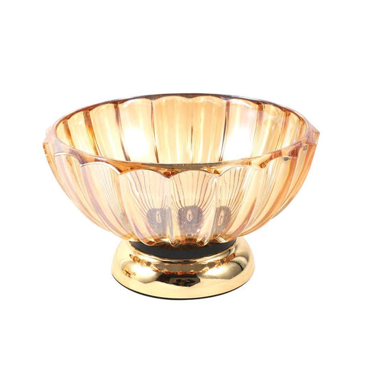 Luxury Decor Champagne Footed Fruit Bowl Set (3pcs in set) 16*10/26*15 cm
