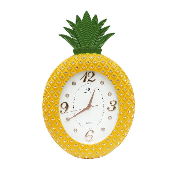 Home Decor Analog Modern Wall Clock with Pineapple Frame 55*35 cm