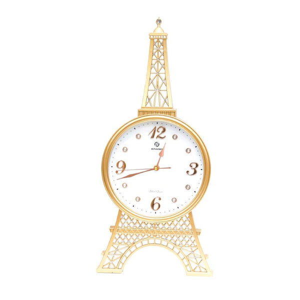 Home Decor Analog Modern Wall Clock with Eiffel Tower Frame 60*25 cm