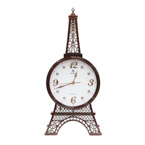 Home Decor Analog Modern Wall Clock with Eiffel Tower Frame 60*25 cm