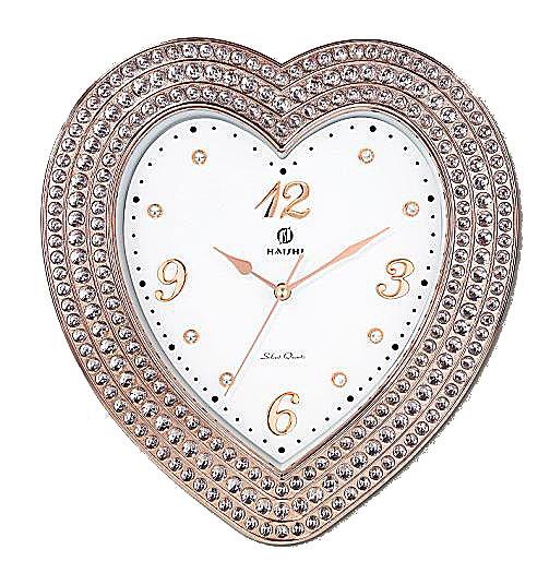 Home Decor Analog Modern Wall Clock with Heart Frame 36*34 cm