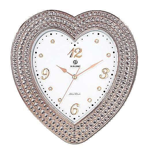 Home Decor Analog Modern Wall Clock with Heart Frame 36*34 cm