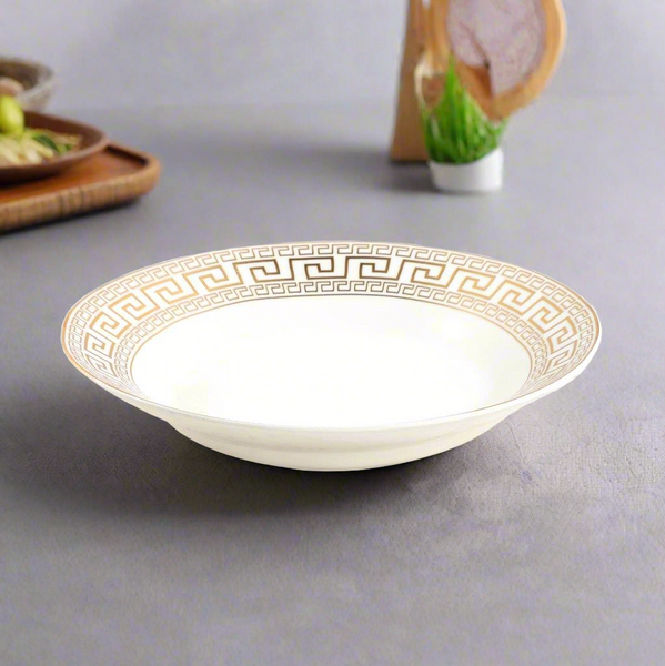 White Ceramic Tableware Ceramic Deep Pasta Noodle Soup Plate 8''