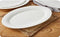 White Ceramic Tableware Ceramic Oval Serving Plate 12"