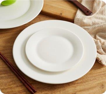 White Ceramic Tableware Ceramic Round Flat Dinner Plate 6"