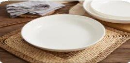 White Ceramic Tableware Ceramic Round Dinner Plate 9"