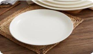 White Ceramic Tableware Ceramic Round Dinner Plate 6"