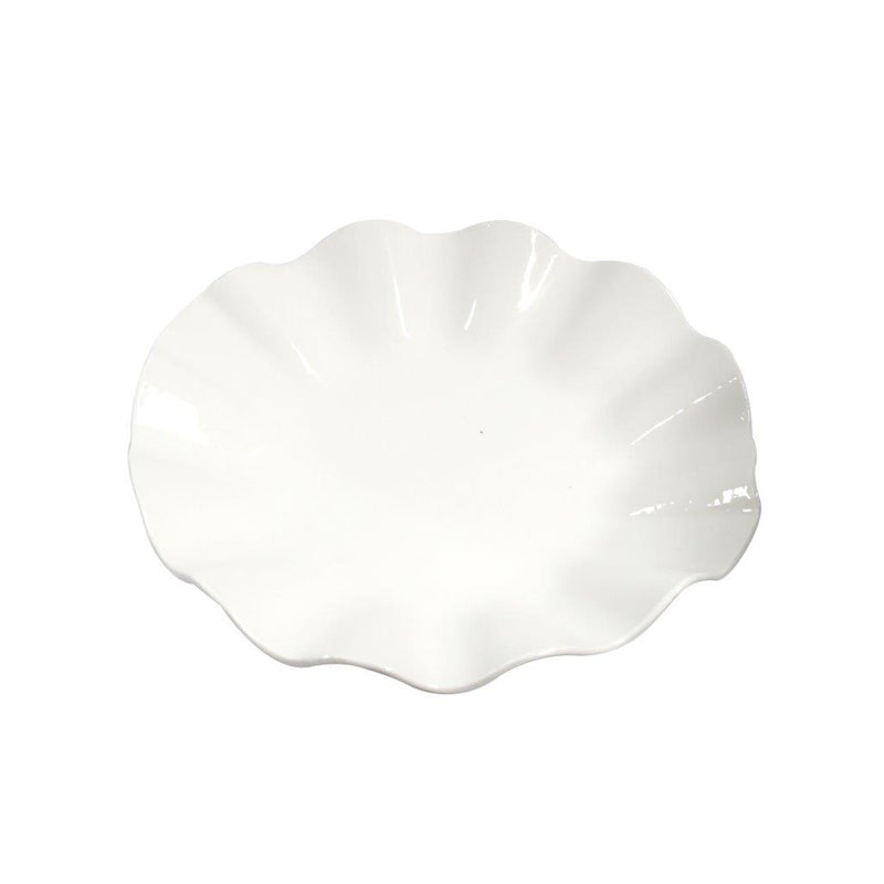 White Ceramic Tableware Ceramic Ruffle Serving Platter 12"