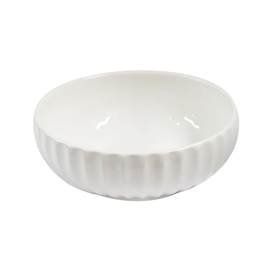 White Ceramic Tableware Ceramic Salad Bowl Serving Bowl 8"