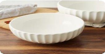 White Ceramic Tableware Ceramic Salad Bowl Serving Bowl 10"