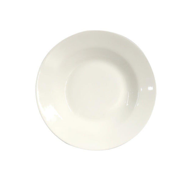 White Ceramic Tableware Ceramic Deep Pasta Noodle Soup Plate 9"