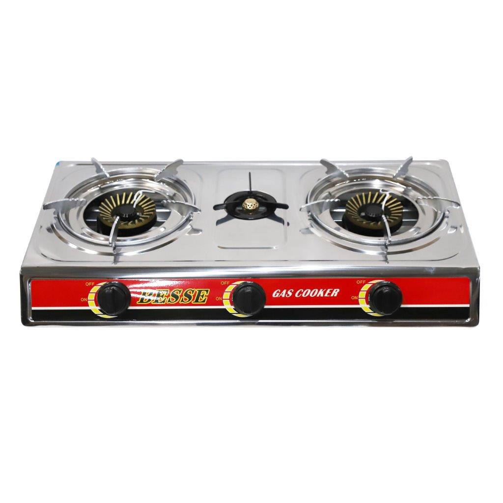 أجهزة المطبخ عالية الجودة من الفولاذ المقاوم للصدأ، موقد مزدوج الشعلات، مادة اللوحة: الفولاذ المقاوم للصدأ