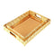 Deco Gold Metal Glass Base Rectangular Serving Tray Set of 2 Pcs