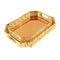 Deco Gold Metal Glass Base Rectangular Serving Tray Set of 2 Pcs