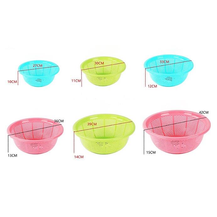 Multipurpose Plastic Fruit an D Vegetables Rice Basin Strainer Basket D=26.5 cm