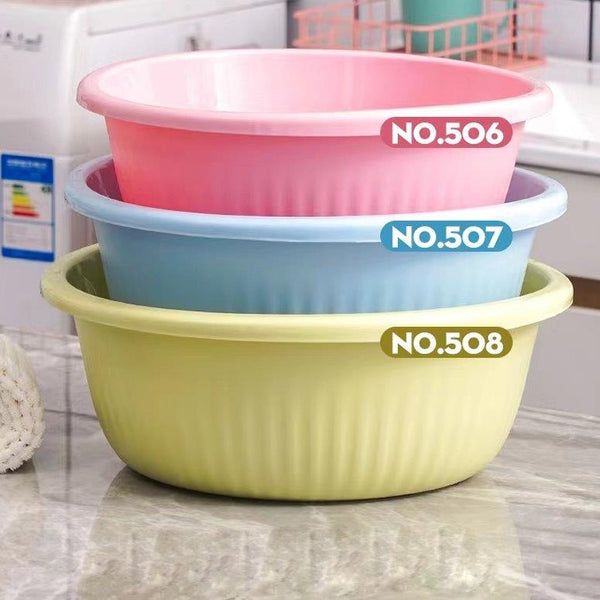 Multipurpose Plastic Round Wash Basin Wash Tub Multicolor 32*11 cm