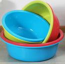 Multipurpose Plastic Round Wash Basin Wash Tub Multicolor 36.5*12 cm