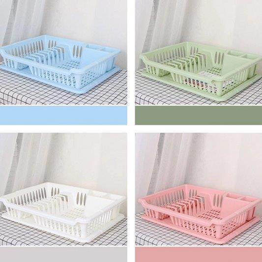 Plastic Dish Drainer Drying Rack Cutlery Holder with Tray 40*29*7 cm