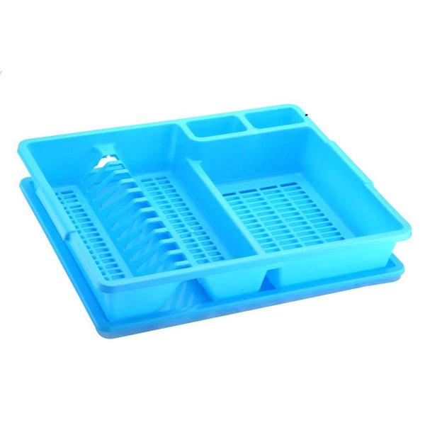 Plastic Dish Drainer Drying Rack Cutlery Holder with Tray 46.5*37.5*9 cm