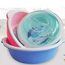 Multipurpose Plastic Fruit and Vegetables Rice Basin Strainer Basket with Lid 27.5*9.5 cm