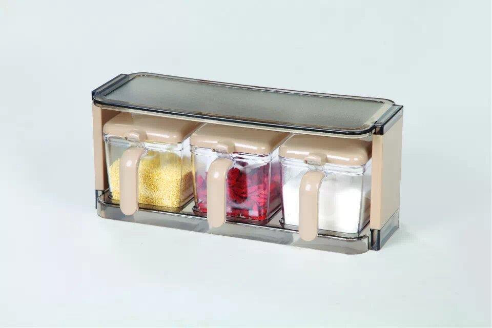 مجموعة علب أكريليك محكمة الغلق عالية الجودة مكونة من 3 قطع 32*12*13 سم