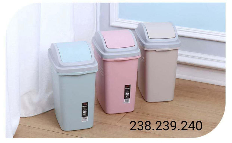 Multicolor Swing Top Rubbish Bin Plastic Waste Bin Trash Bin for Home Kitchen Office  27*18*36 cm