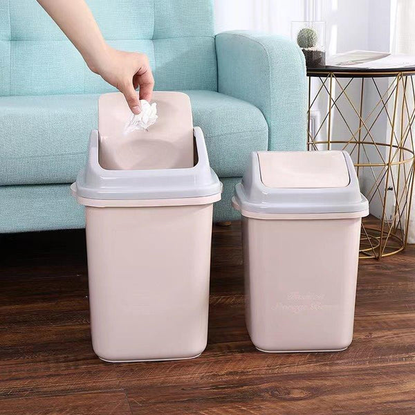 Multicolor Swing Top Rubbish Bin Plastic Waste Bin Trash Bin for Home Kitchen Office  24*26 cm