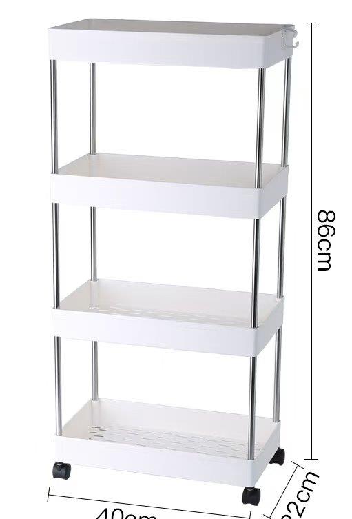 Kitchen Storage Portable Plastic Multilayer Fruit and Vegetable Storage Basket with Wheels 40*21.6*86.6 cm
