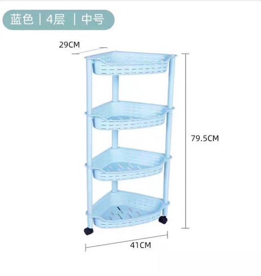 Kitchen Storage Portable Plastic Multilayer Fruit and Vegetable Storage Basket with Wheels 41x29x79