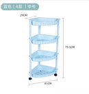 Kitchen Storage Portable Plastic Multilayer Fruit and Vegetable Storage Basket with Wheels 41x29x79